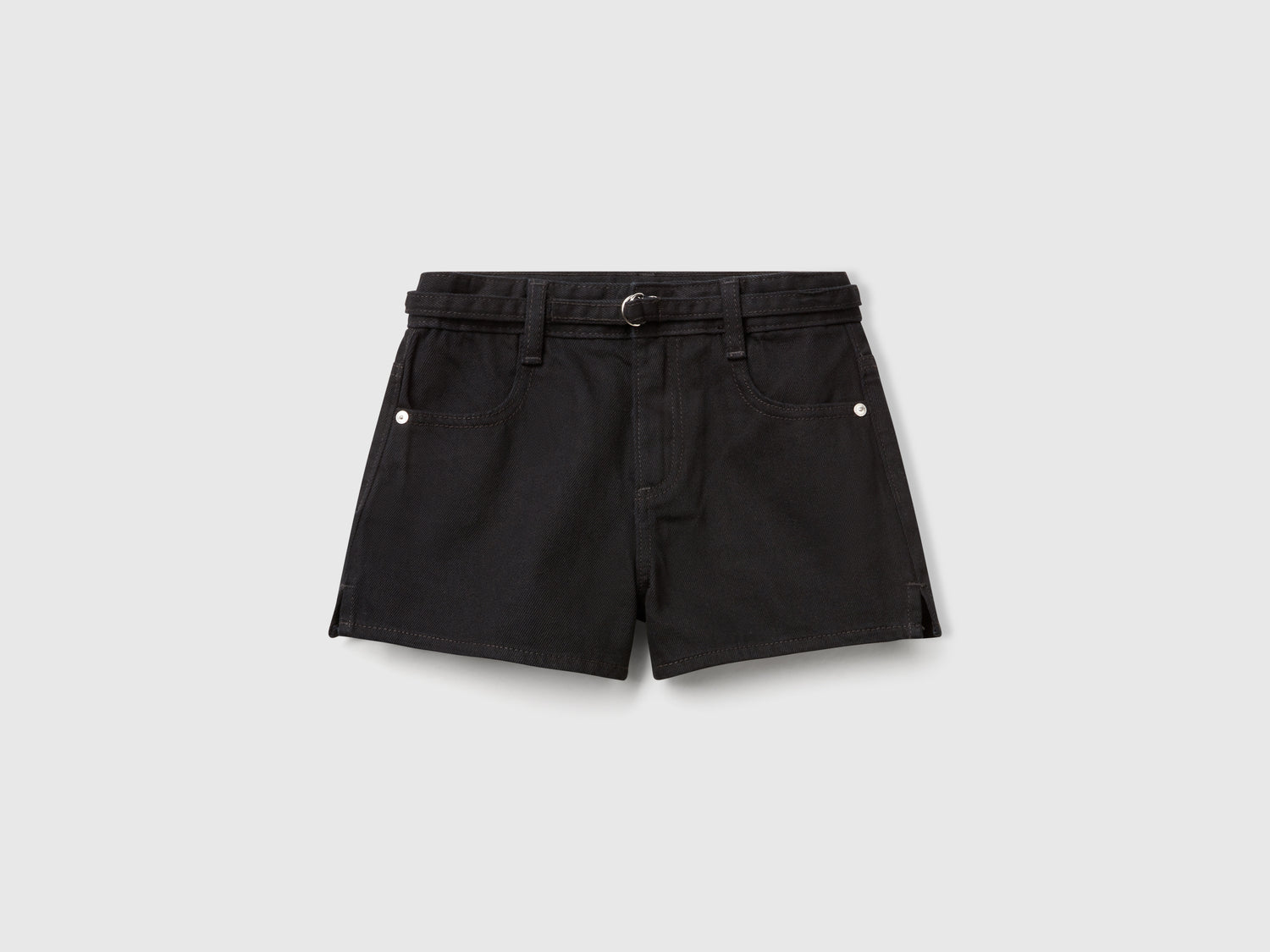 Shorts con cintura da bambina nero | Benetton Outlet