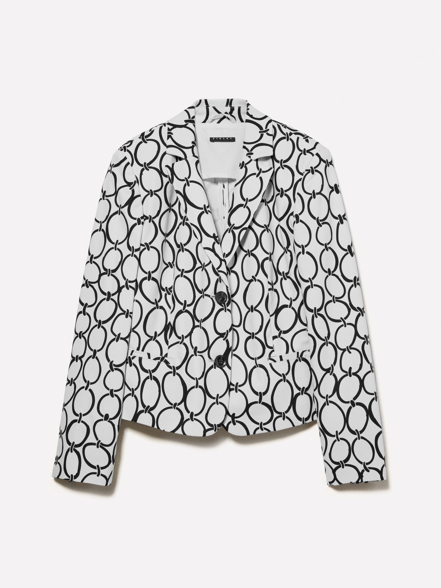 Blazer stampato in raso da donna bianco panna | Sisley Outlet