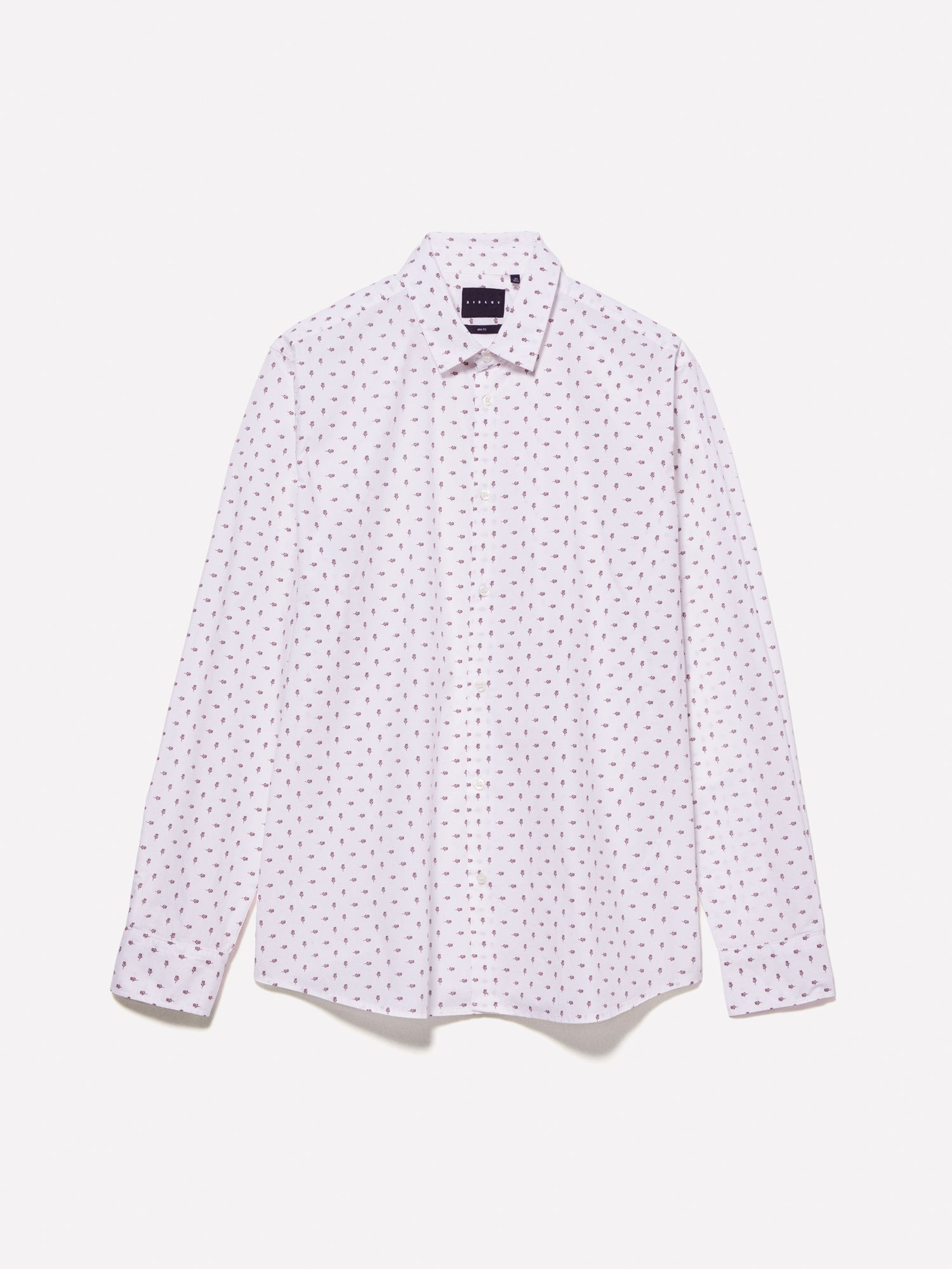 Camicia con fiorellini in 100% cotone bio da uomo bianco | Sisley Outlet