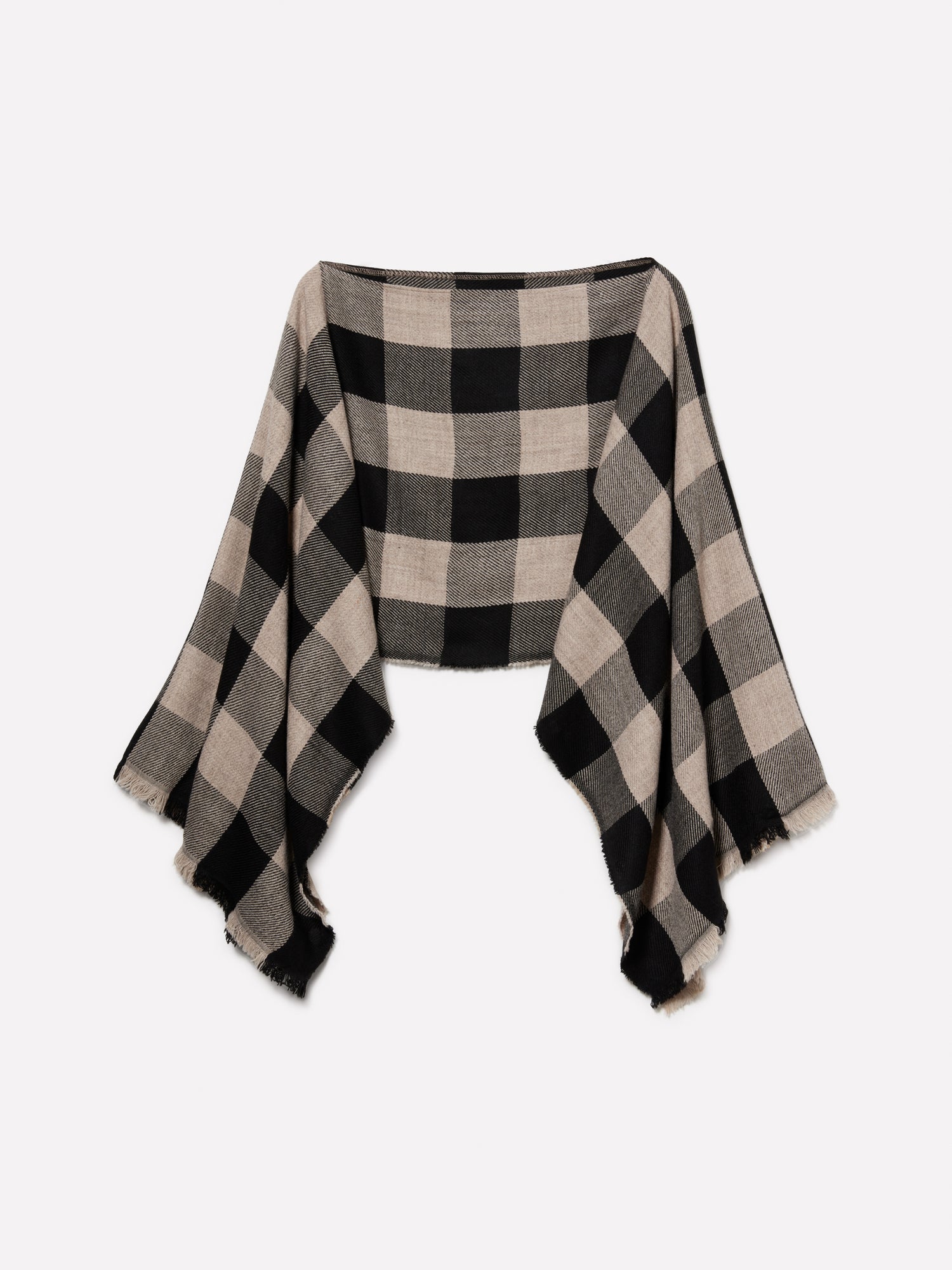 Poncho a quadrie da donna multi-color | Sisley Outlet