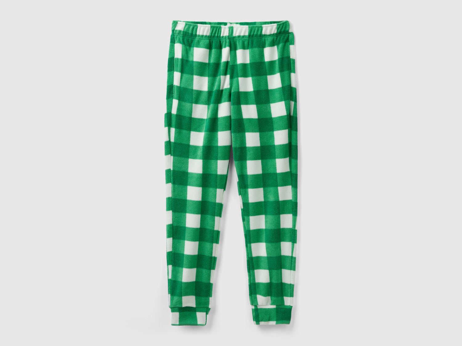 Pantaloni a quadri in pile da uomo verde | Benetton Outlet