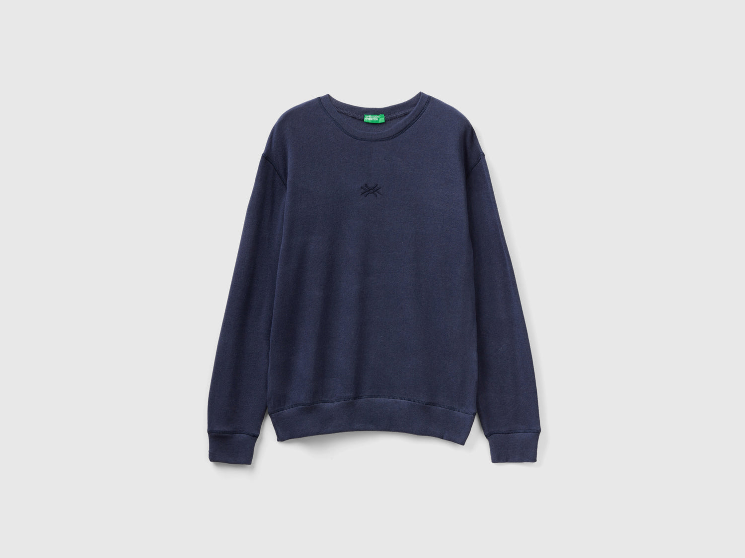 Maglia in caldo misto cotone stretch da uomo blu scuro | Benetton Outlet