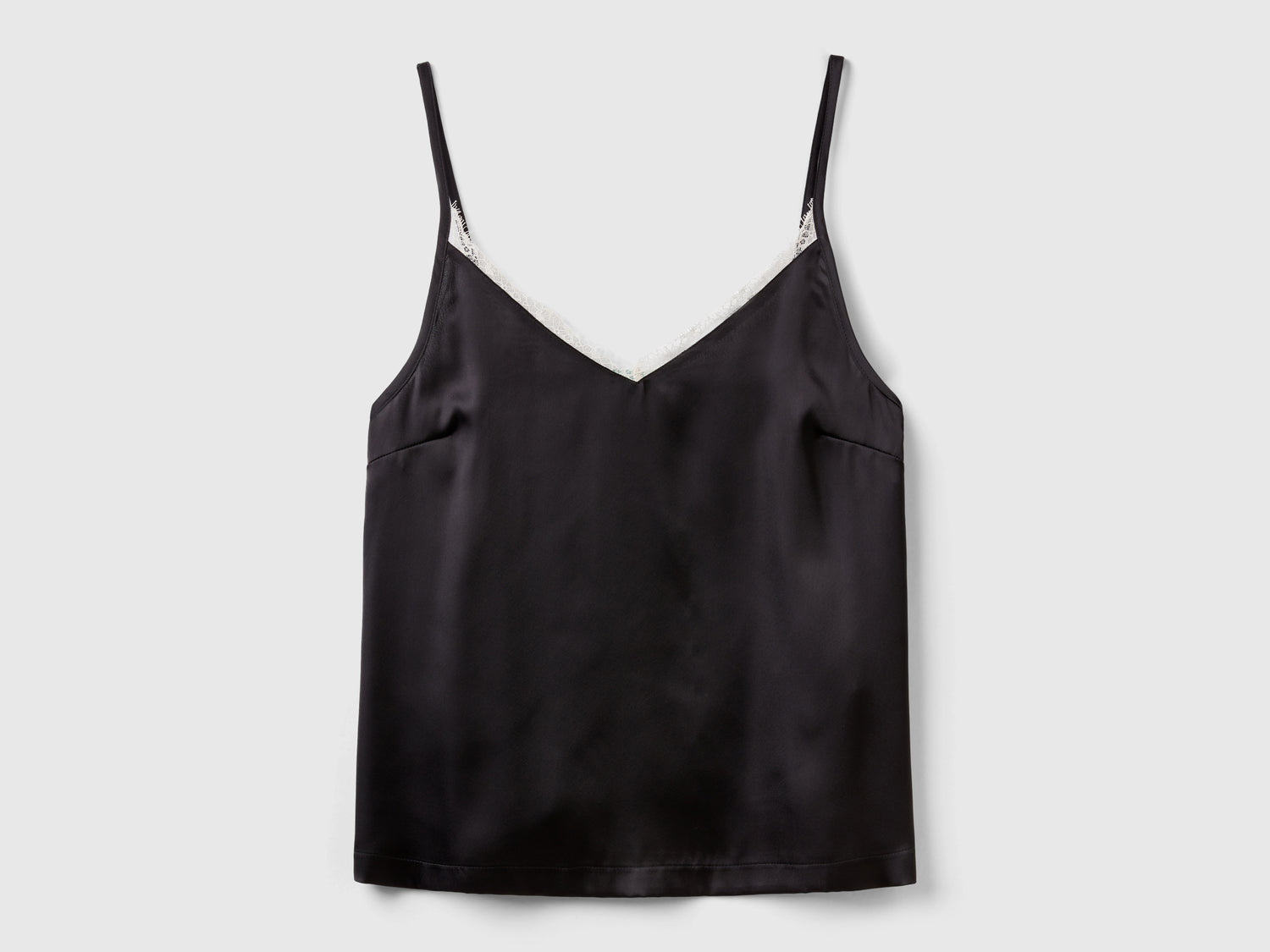 Satin tank top da donna nero | Benetton Outlet