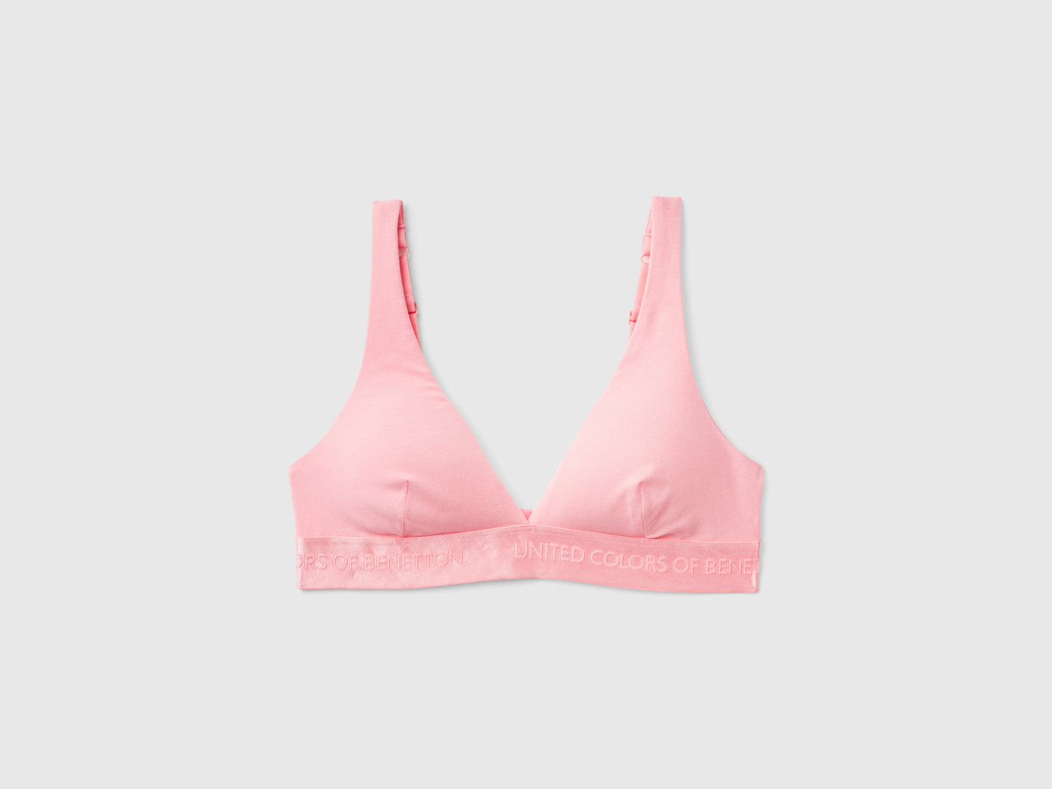 Stretch organic cotton triangle bra da donna rosa | Benetton Outlet