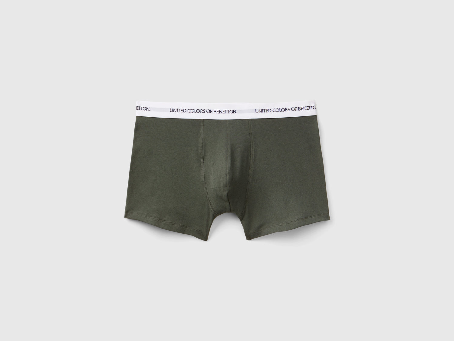 Boxer in cotone bio stretch da uomo verde militare | Benetton Outlet