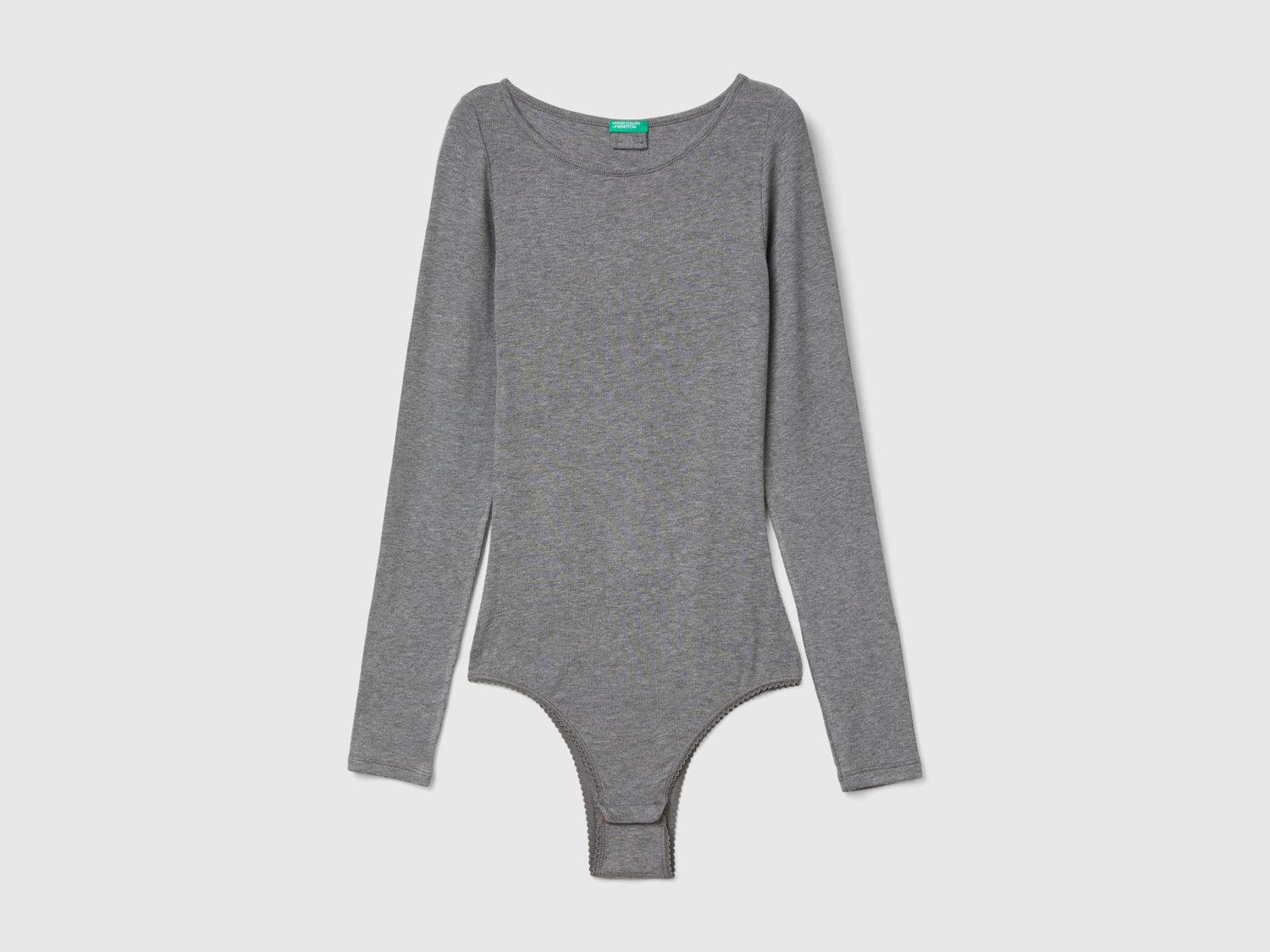 Body de viscosa de manga larga da donna grigio scuro | Benetton Outlet