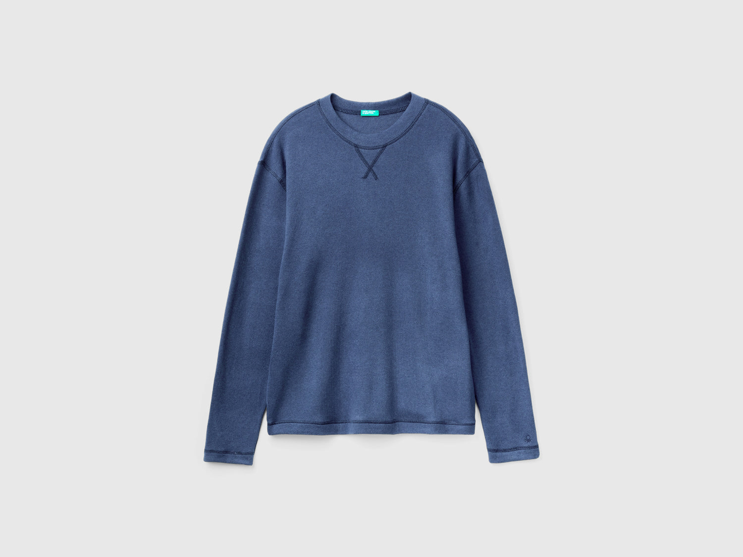 Maglia in caldo cotone stretch da uomo blu scuro | Benetton Outlet