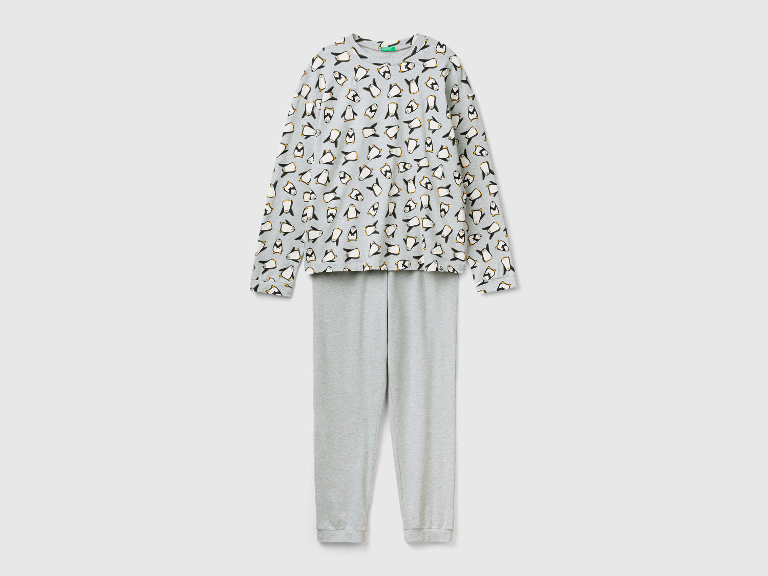 Pigiama con stampa pinguini da uomo grigio | Benetton Outlet