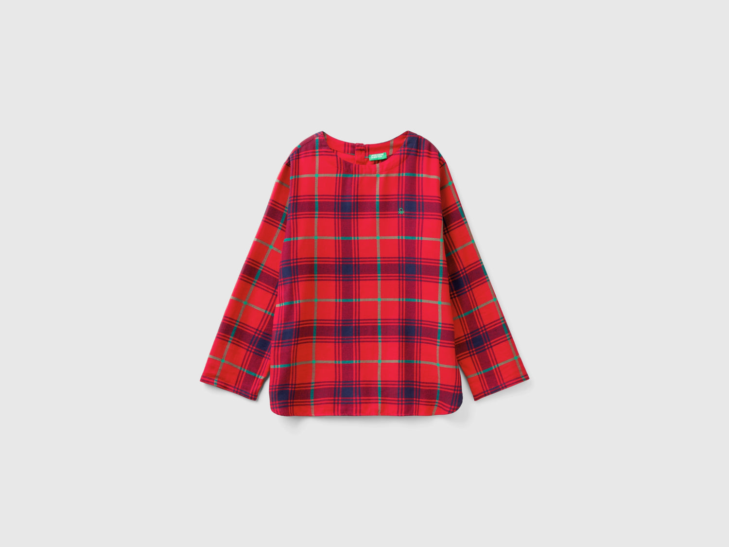 Suéter de franela a cuadros da donna multi-color | Benetton Outlet