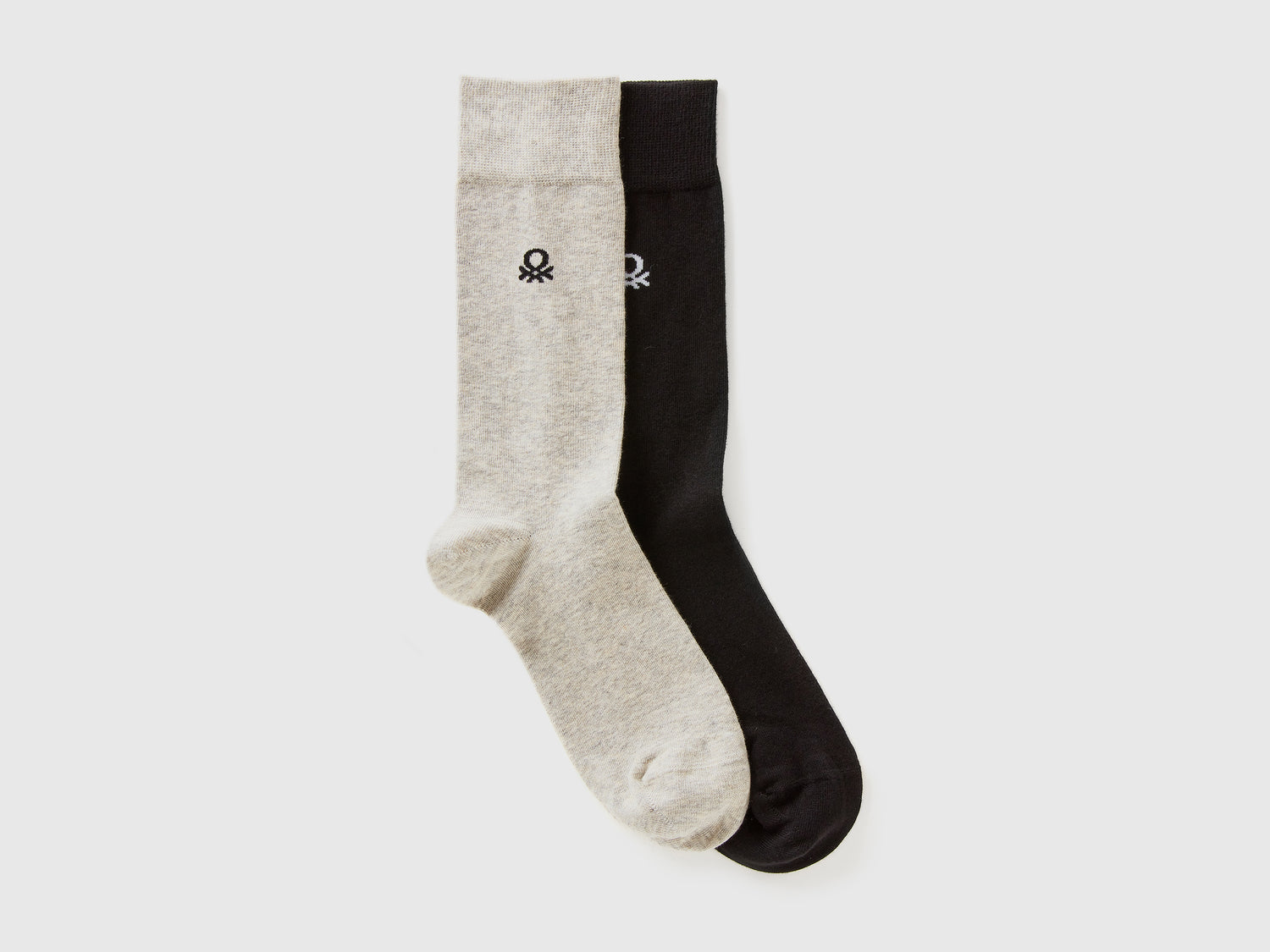 Two pairs of 3/4 socks with logo da uomo multi-color | Benetton Outlet