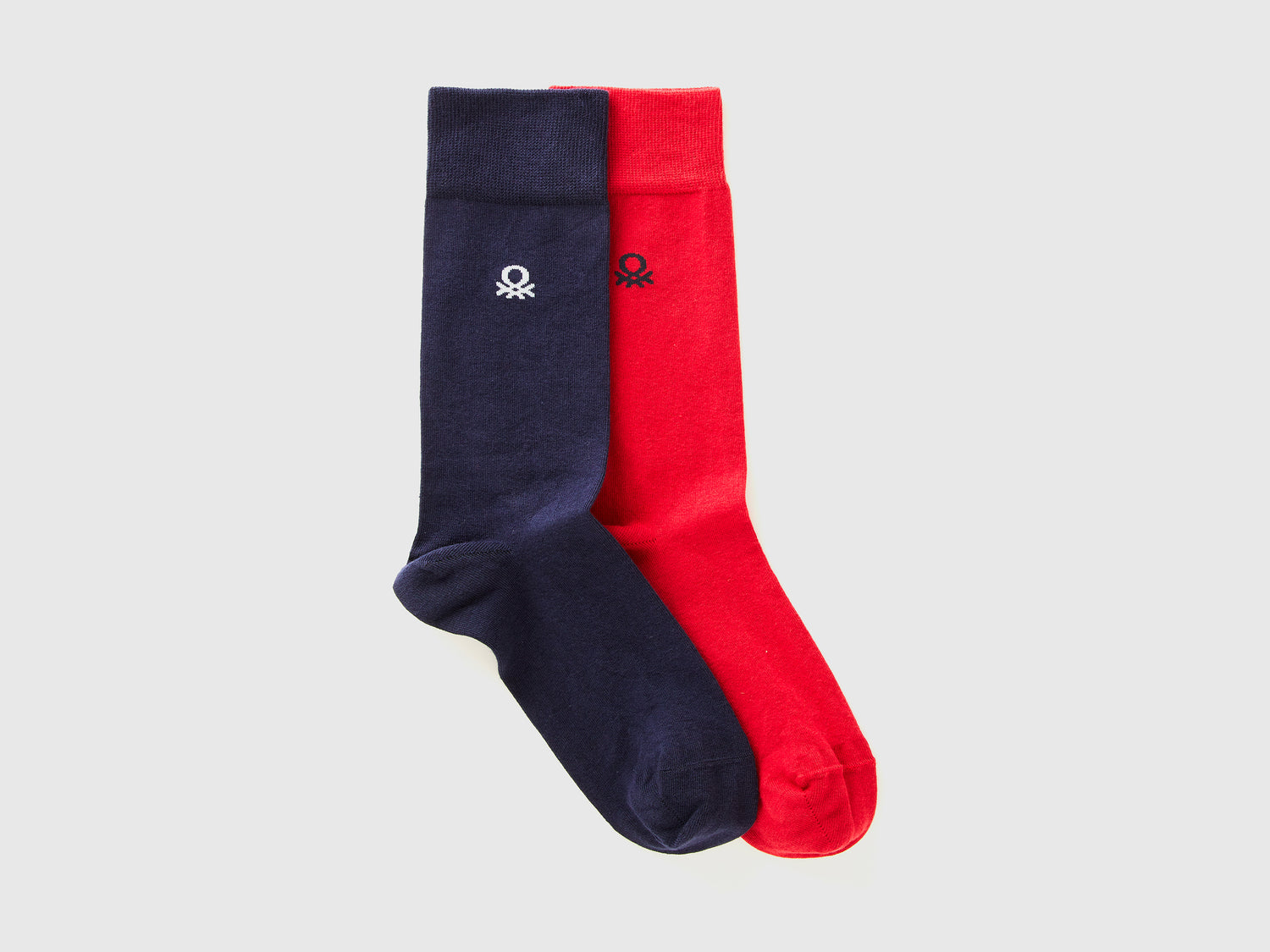 Two pairs of 3/4 socks with logo da uomo multi-color | Benetton Outlet
