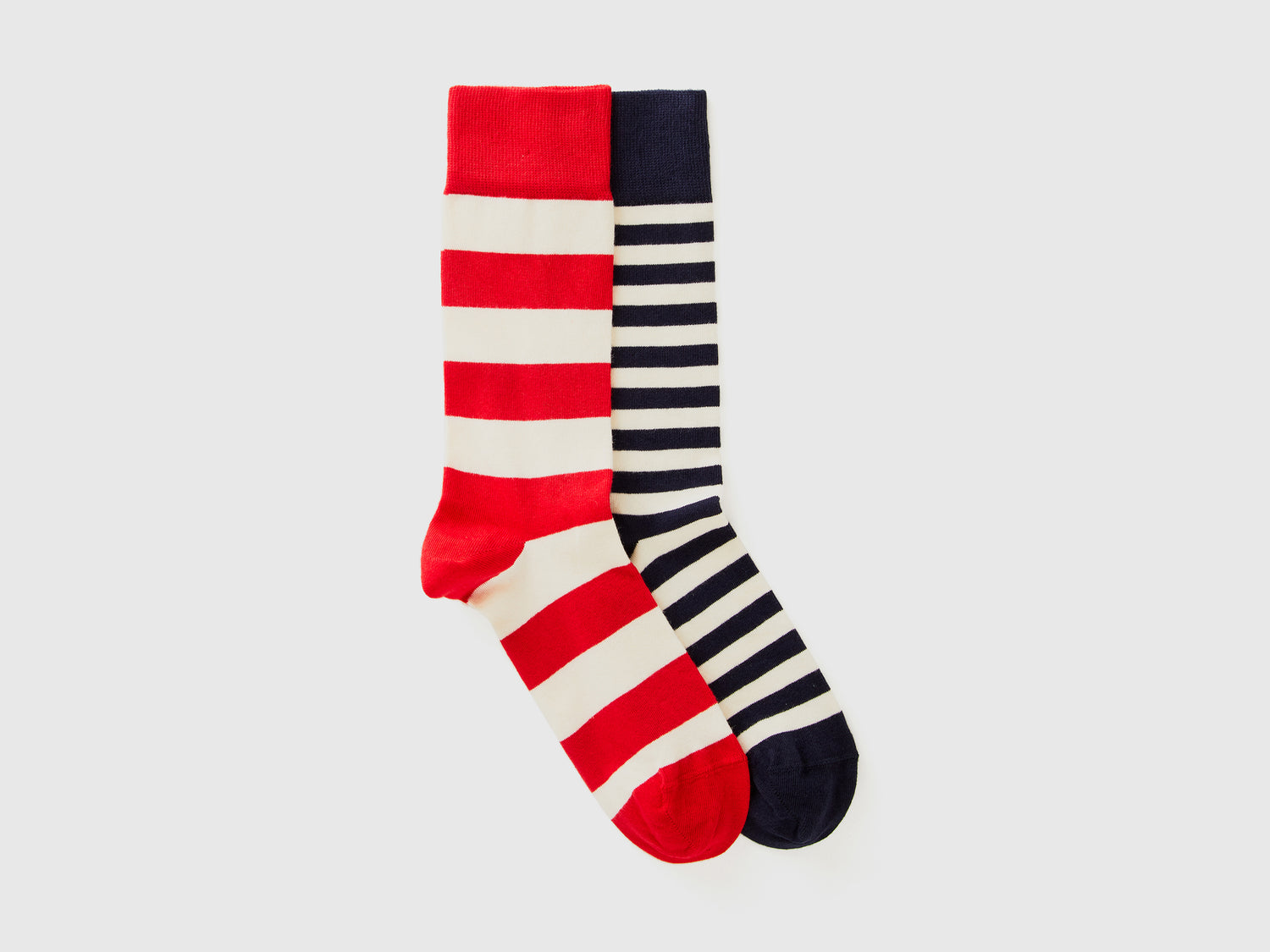 Two pairs of striped socks da uomo multi-color | Benetton Outlet