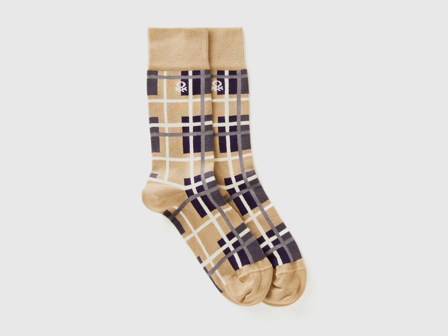Long tartan socks da uomo beige | Benetton Outlet