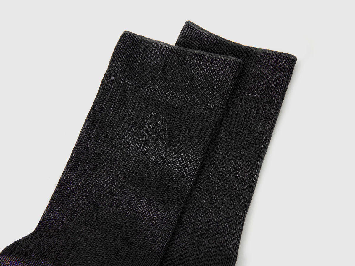 Ribbed socks with logo