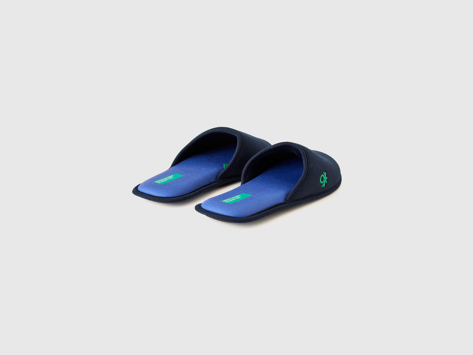 Slippers with logo da uomo blu scuro 2 | Benetton Outlet