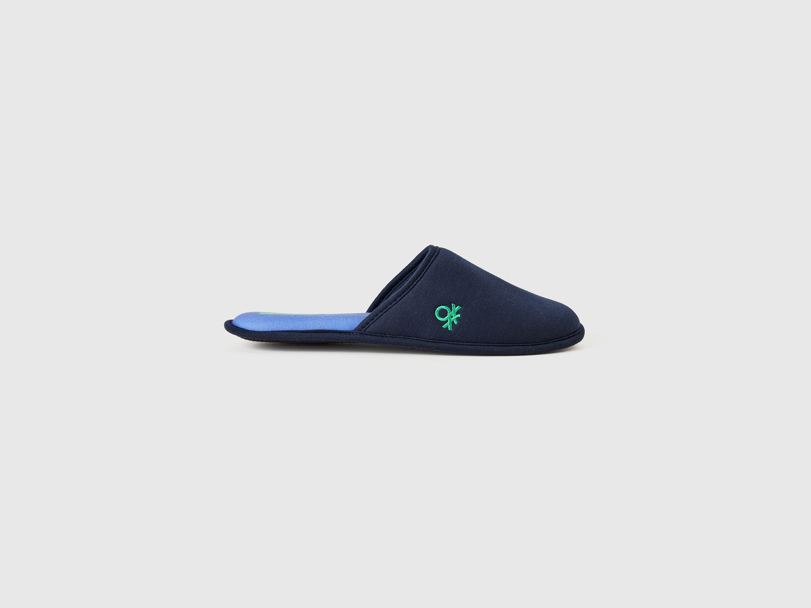Slippers with logo da uomo blu scuro | Benetton Outlet