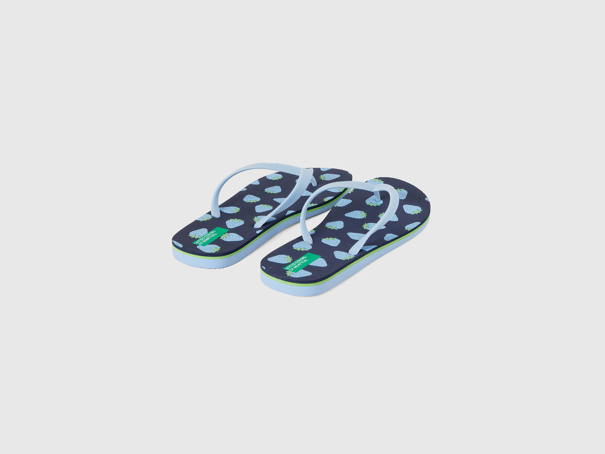 Strawberry Pattern Flip Flops