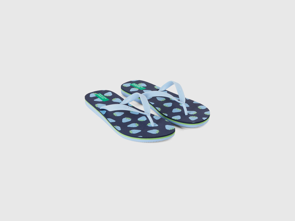 Strawberry Pattern Flip Flops