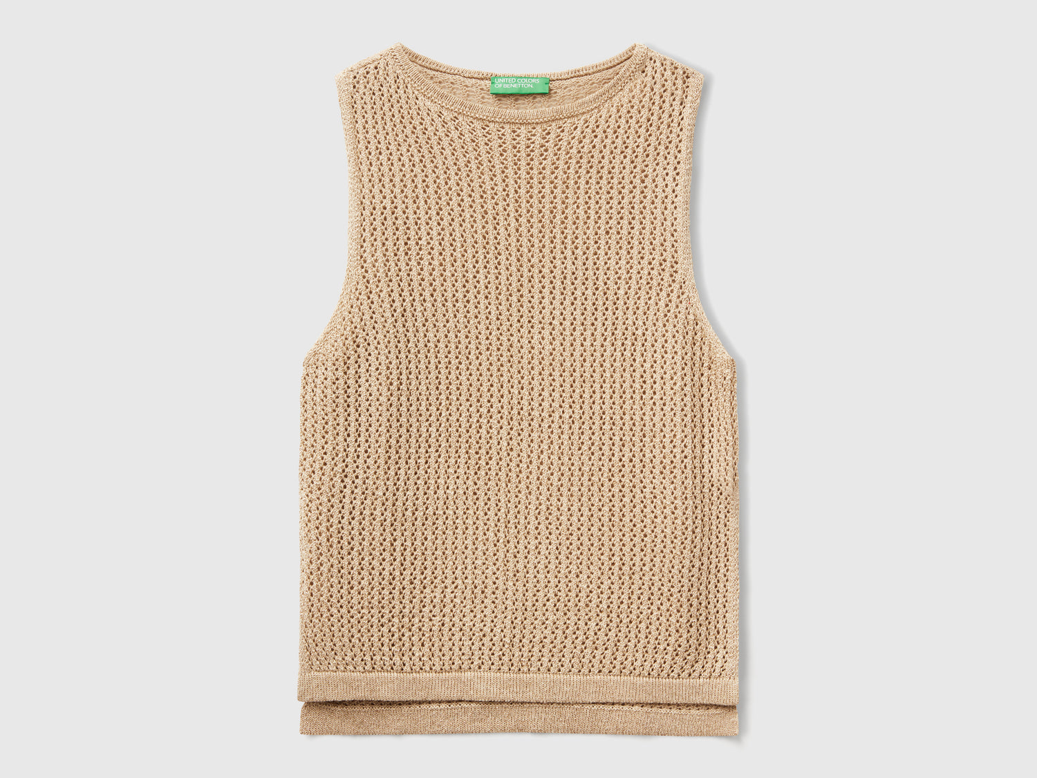 Tricot knit top da donna beige | Benetton Outlet