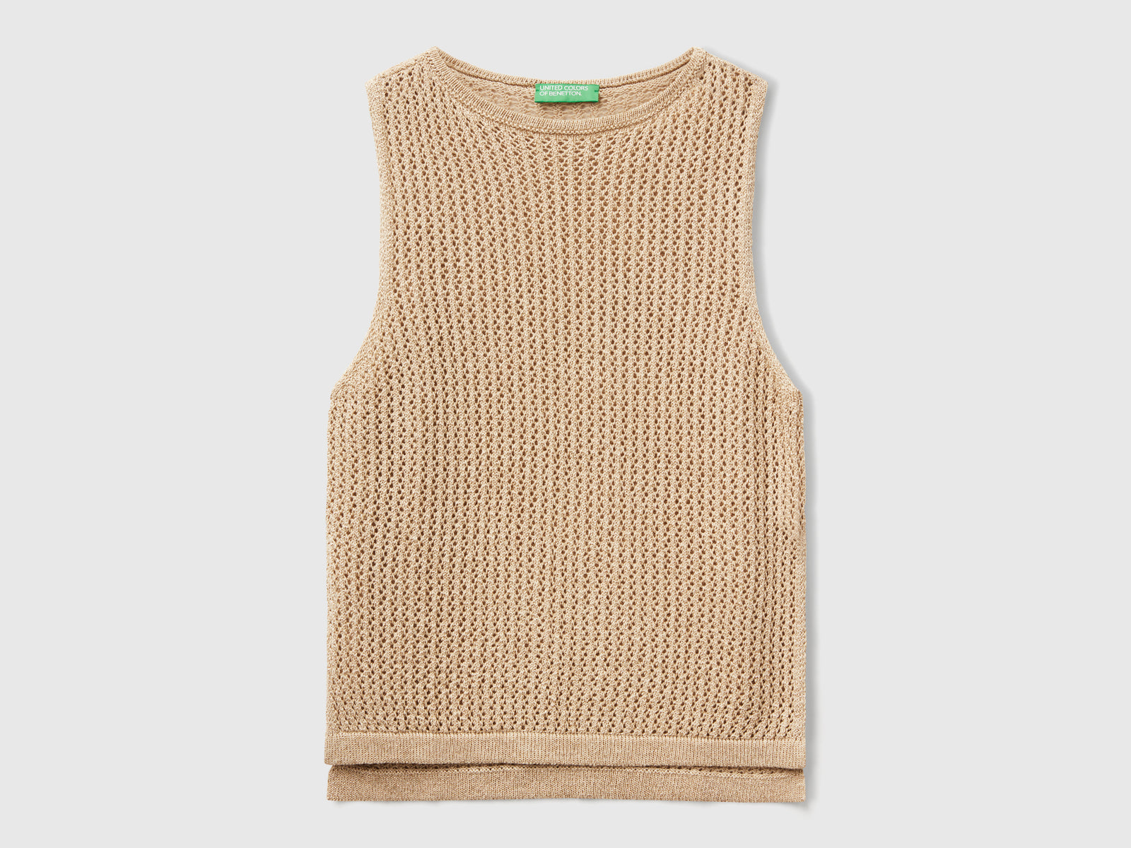 Top in maglia tricot da donna beige | Benetton Outlet