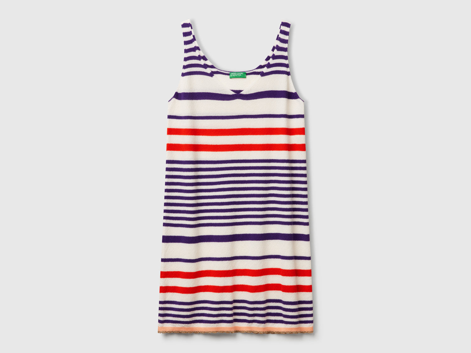 Striped knit dress da donna viola | Benetton Outlet
