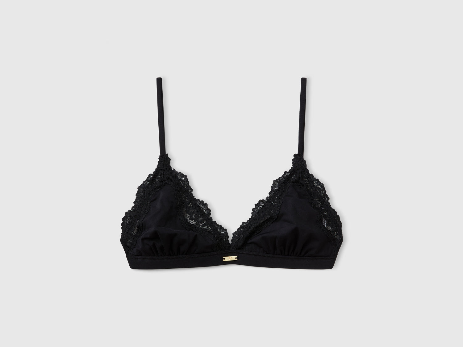 Triangle bra with lace da donna nero | Benetton Outlet