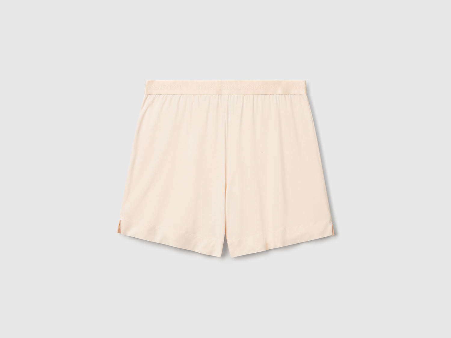 Pantalones cortos de modal elástico da donna bianco panna | Benetton Outlet