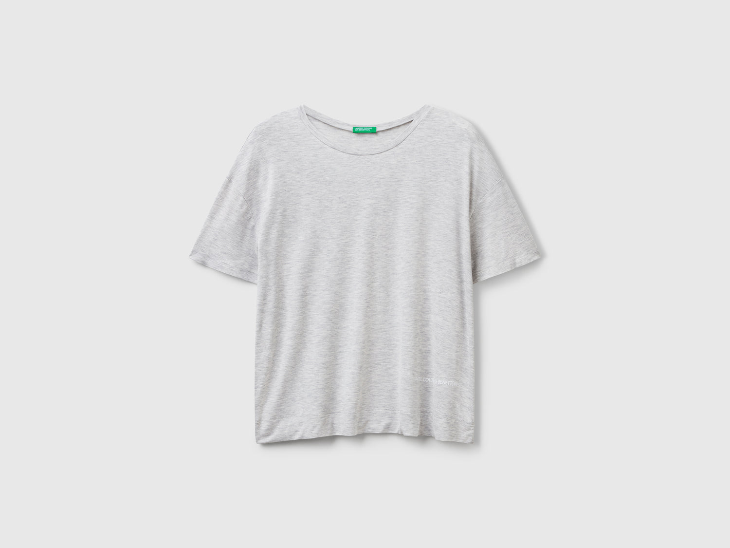 Camiseta de modal elástica da donna grigio chiaro | Benetton Outlet