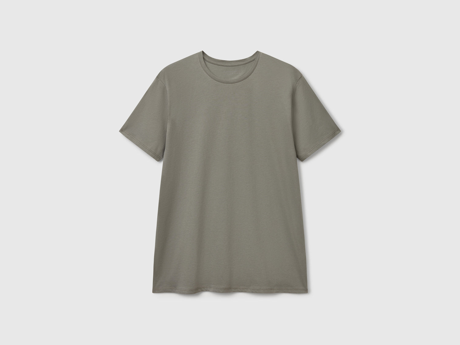 T-shirt in cotone a fibra lunga da uomo verde chiaro | Benetton Outlet