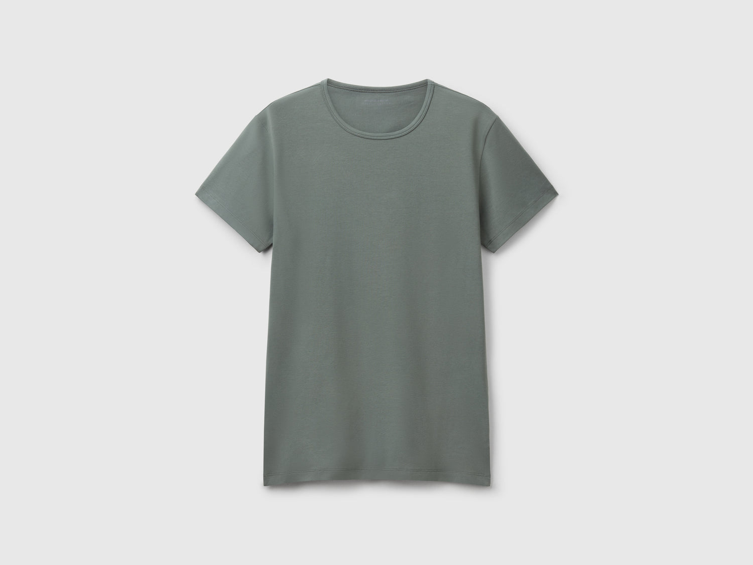 T-shirt in cotone stretch da uomo verde chiaro | Benetton Outlet