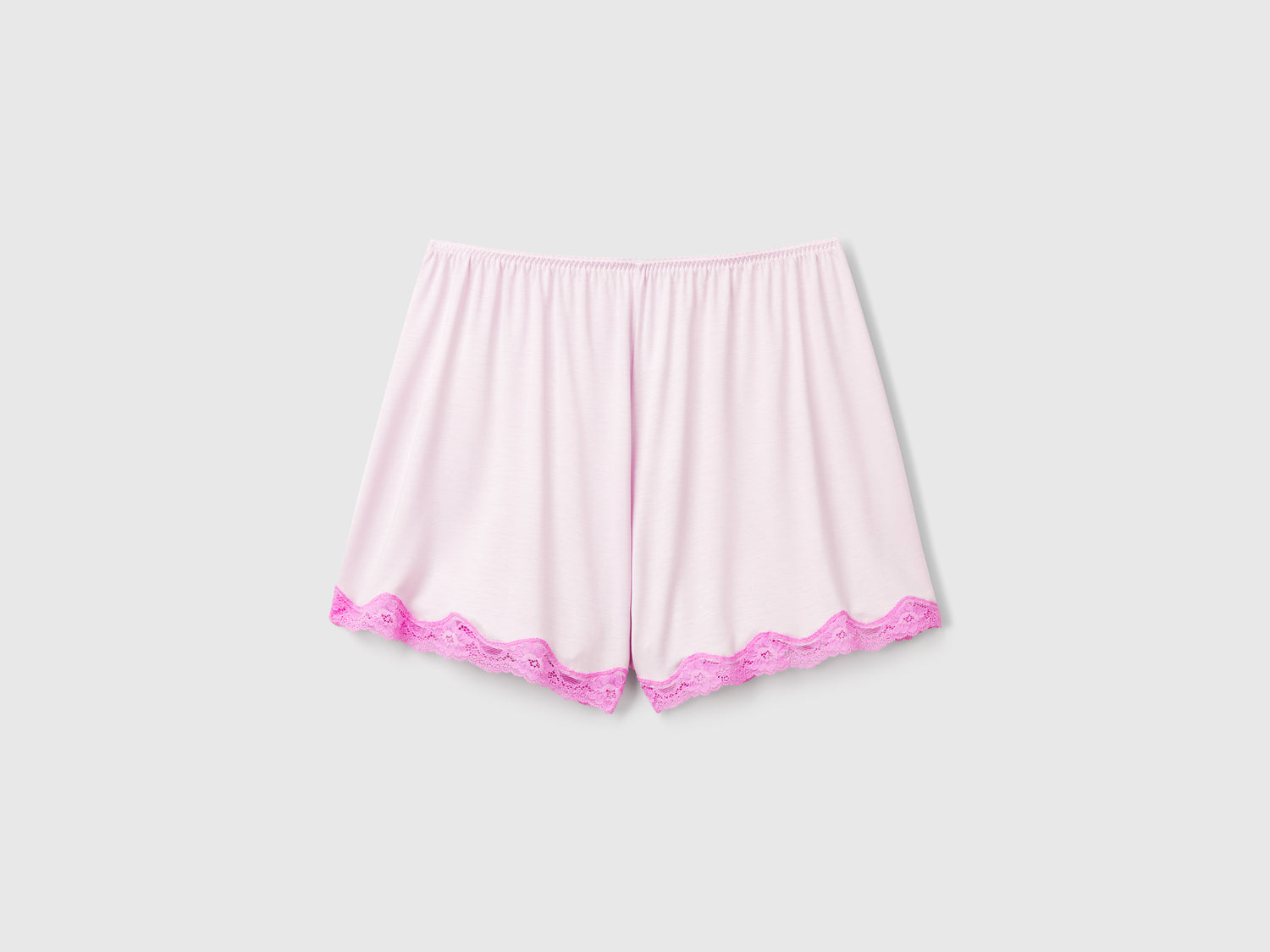 Flowing shorts with lace da donna rosa pastello | Benetton Outlet