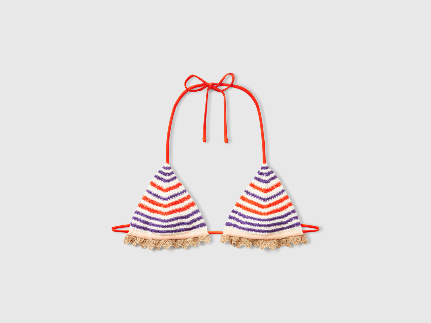 Triangolo mare in pizzo crochet da donna corallo | Benetton Outlet