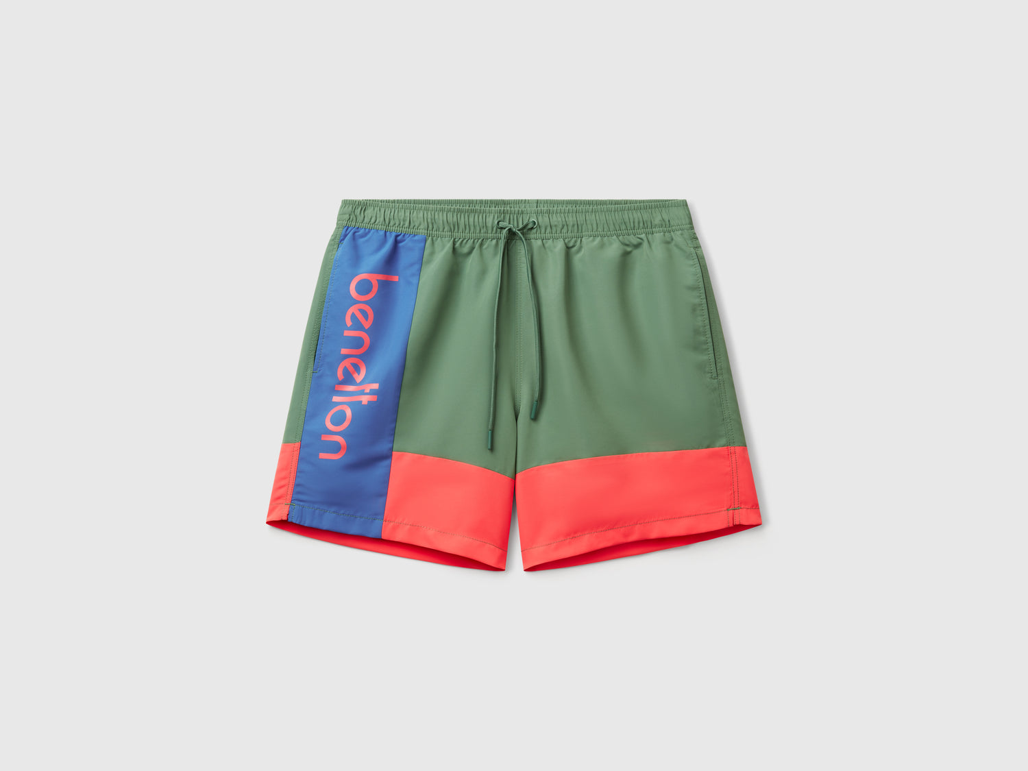 Color block swim boxer shorts da uomo verde militare | Benetton Outlet
