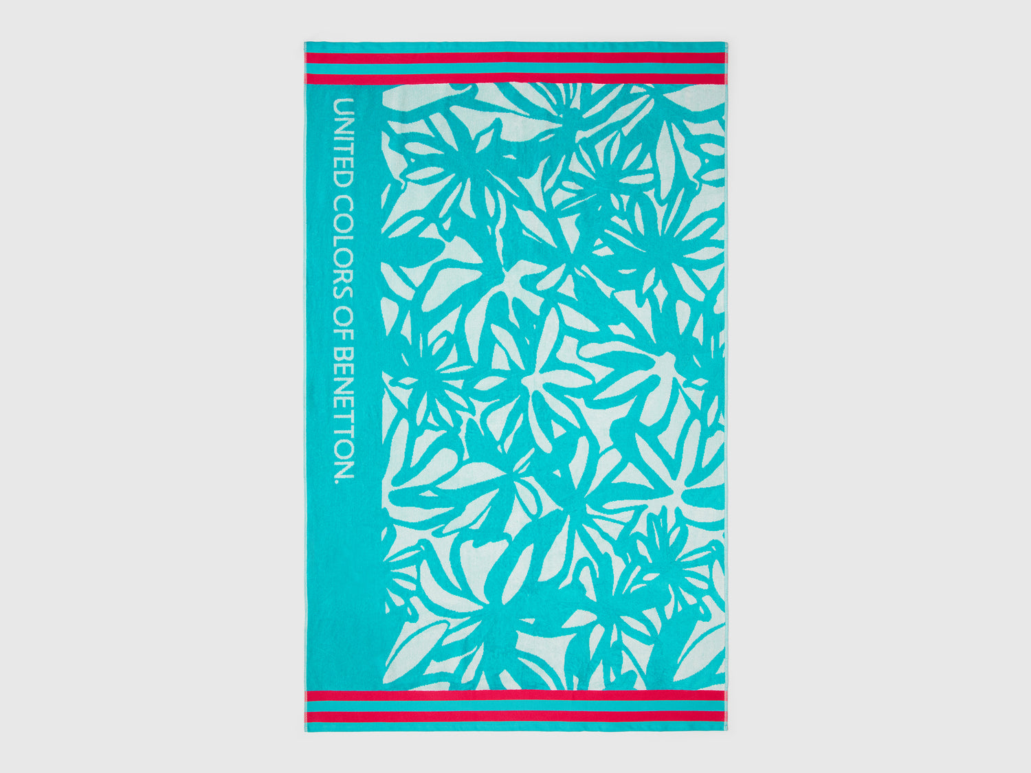 Beach towel with floral pattern da uomo celeste fluo | Benetton Outlet
