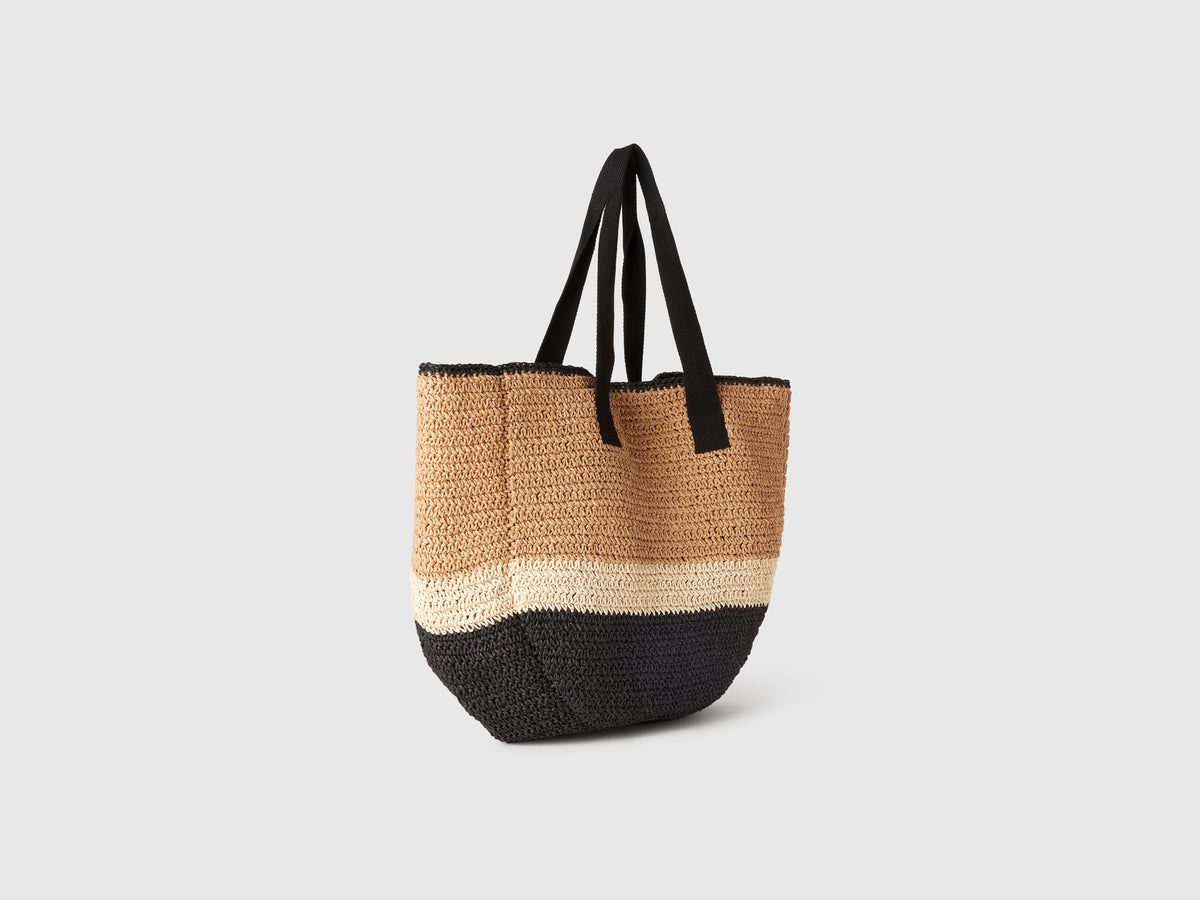 Straw-effect shopping bag