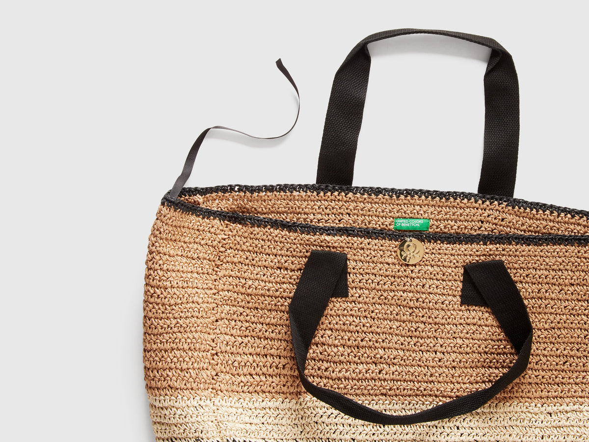 Straw-effect shopping bag