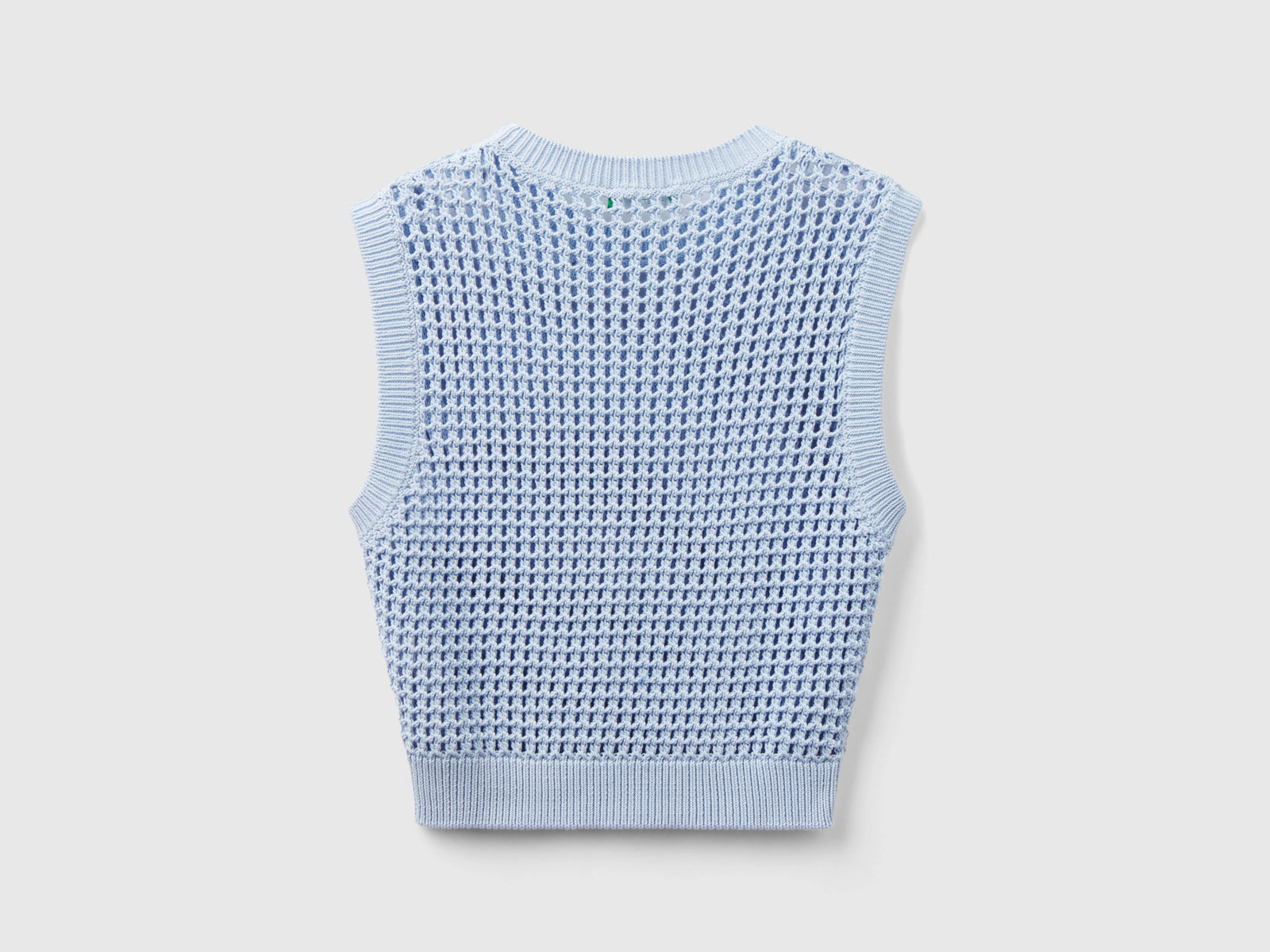 Cropped crochet vest da donna celeste 2 | Benetton Outlet
