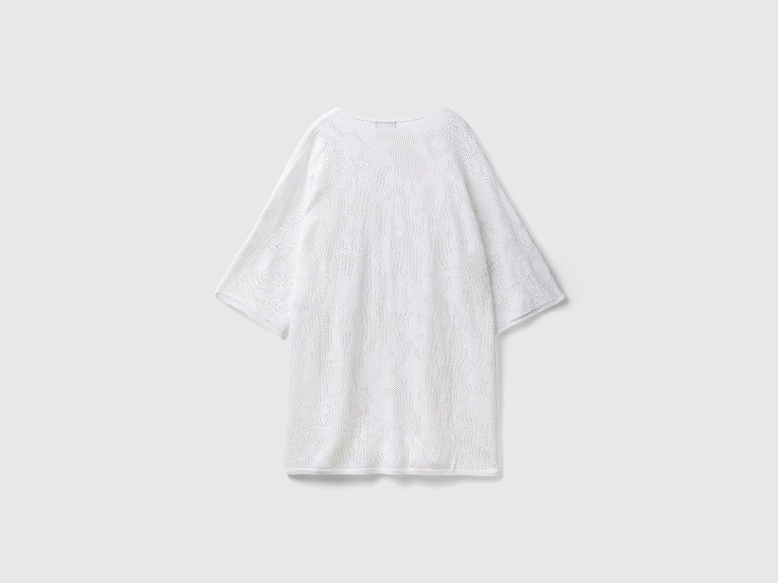 Cardigan lungo con motivo fiori da donna bianco 2 | Benetton Outlet