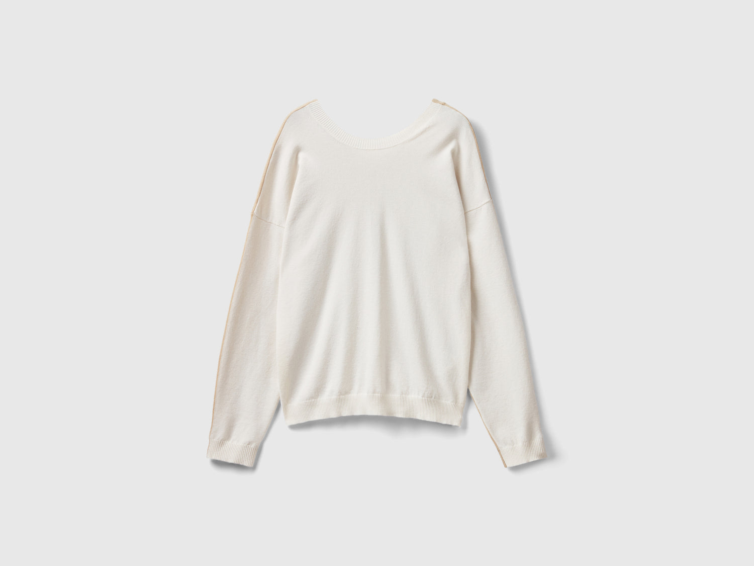 Maglia in misto viscosa da donna bianco panna | Benetton Outlet