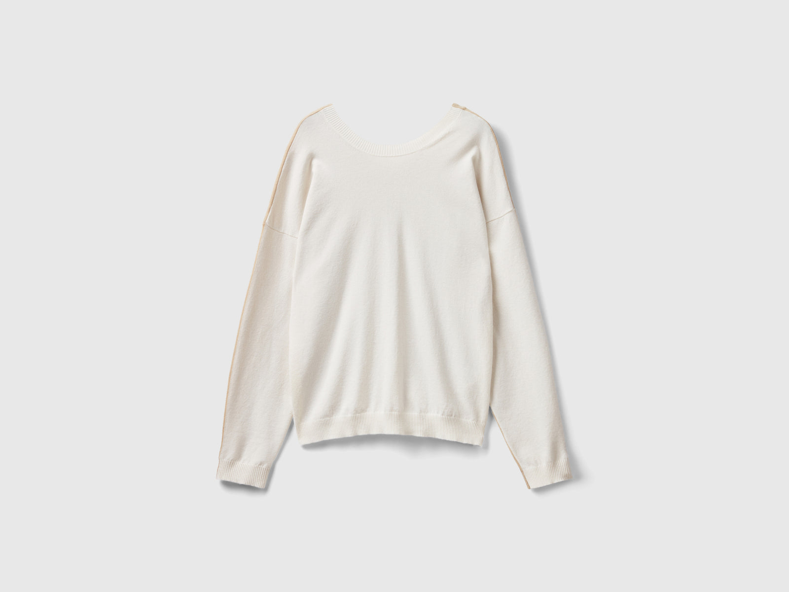 Viscose blend sweater da donna bianco panna | Benetton Outlet