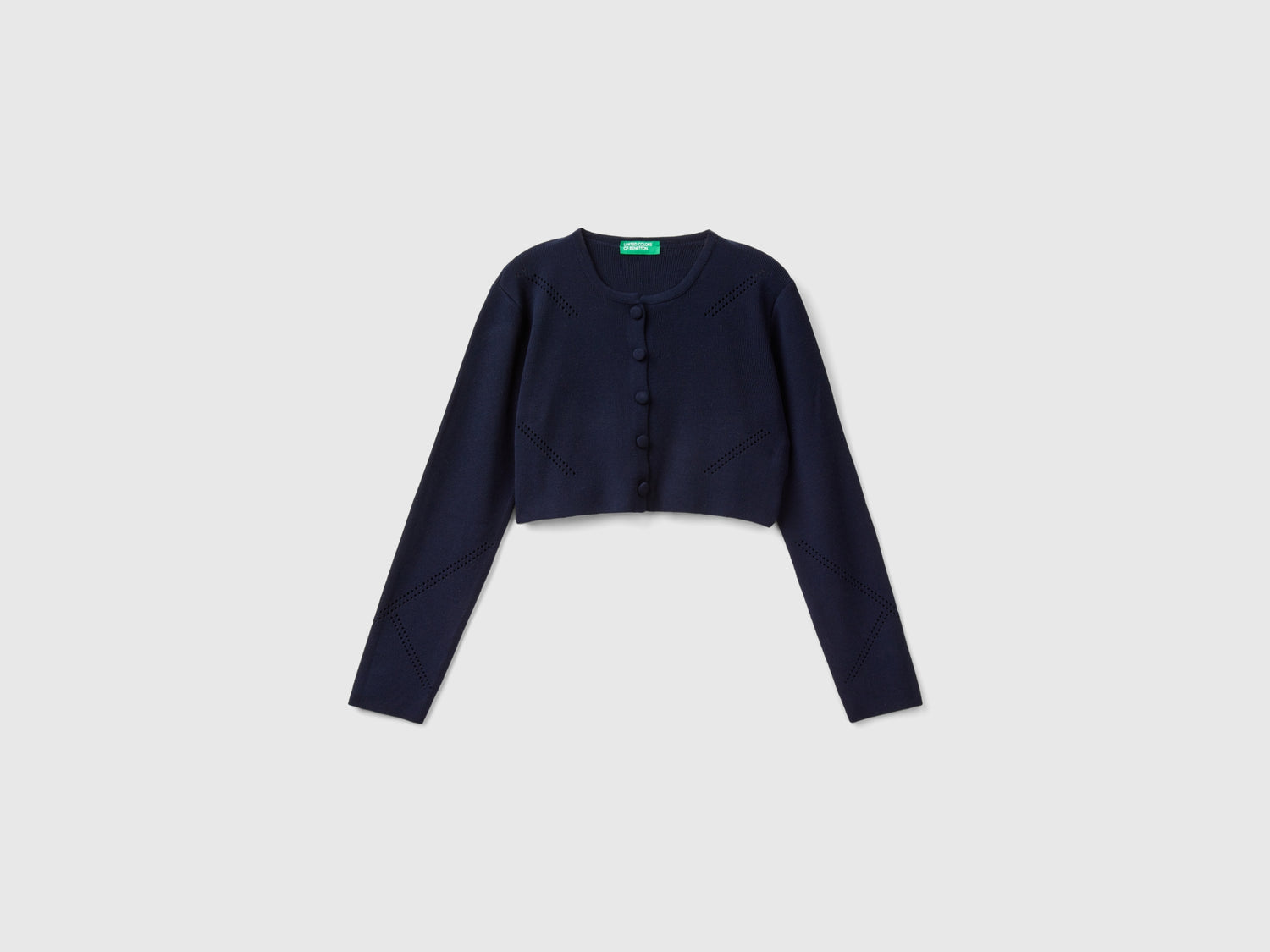 Short cardigan in viscose blend da bambina blu scuro | Benetton Outlet