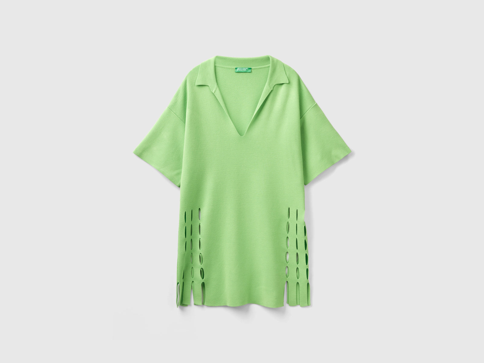 Abito cut out stile polo da donna verde chiaro | Benetton Outlet