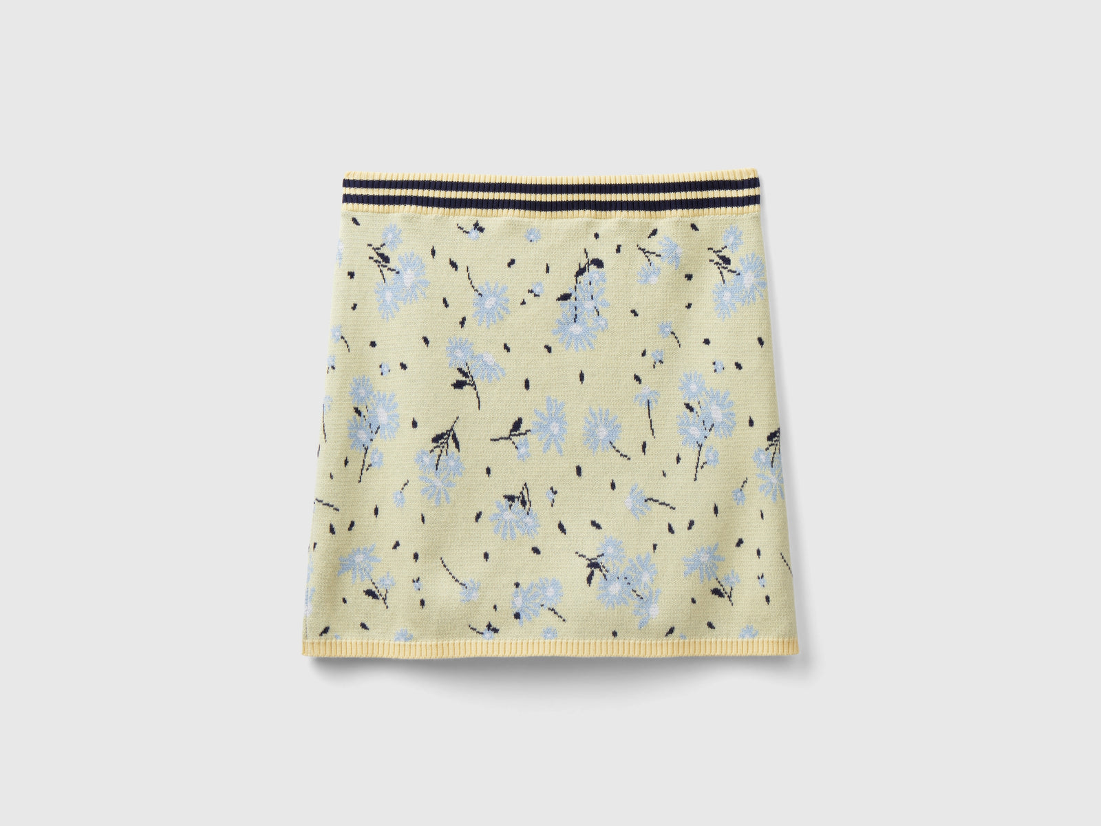 Floral knitted mini skirt da donna giallo | Benetton Outlet