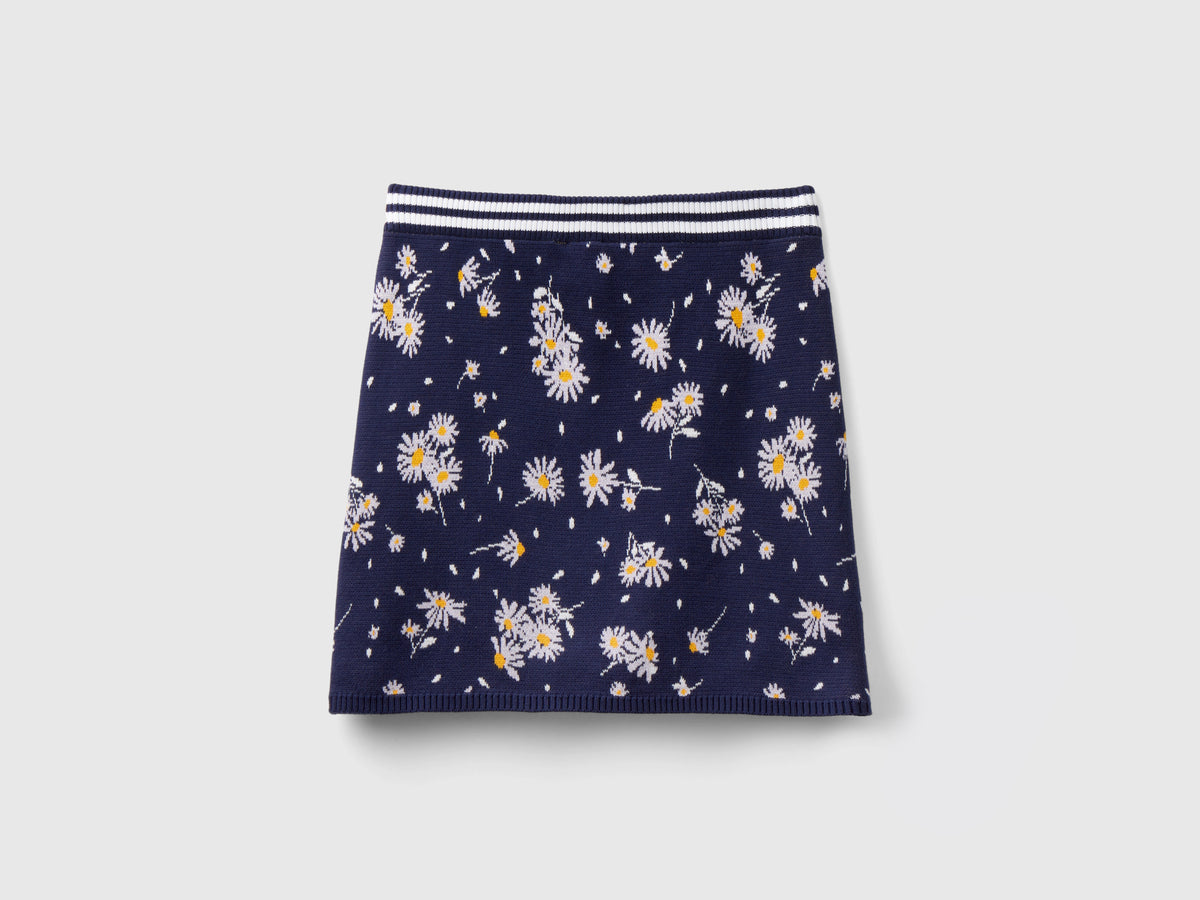 Minigonna in maglia a fiori