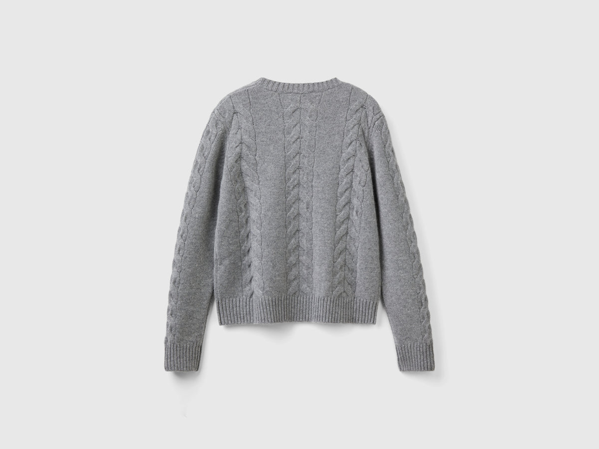Maglia a trecce in puro cashmere