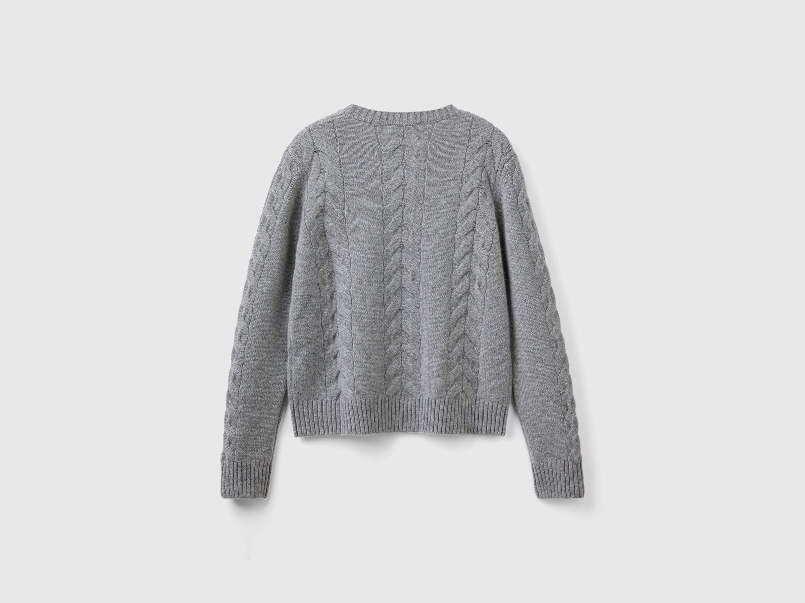 Maglia a trecce in puro cashmere da donna grigio scuro 2 | Benetton Outlet
