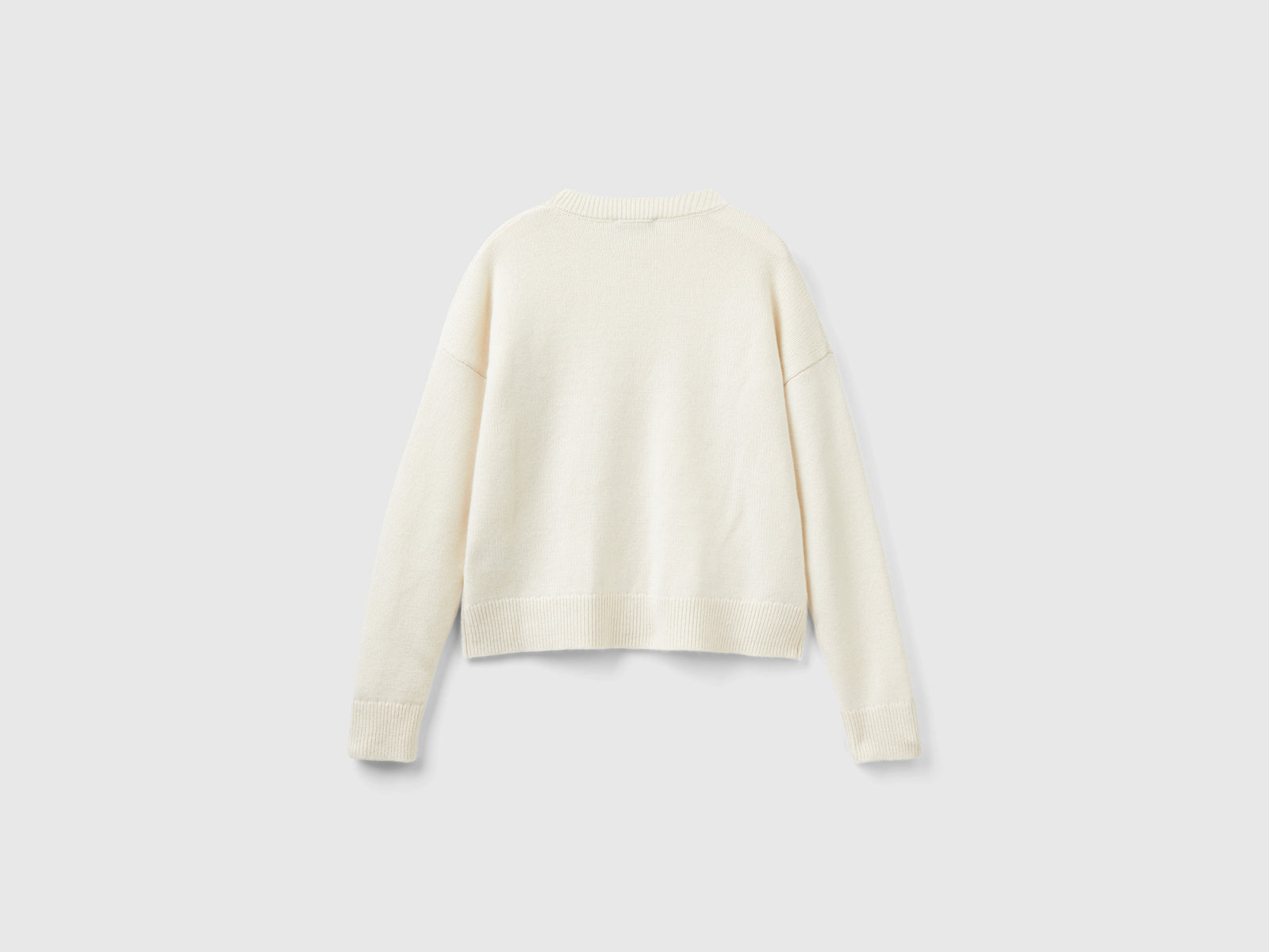 Knitted sweater in pure cashmere da donna bianco panna 2 | Benetton Outlet