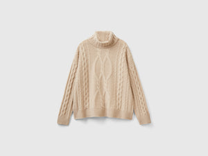 Dolcevita con trecce in puro cashmere