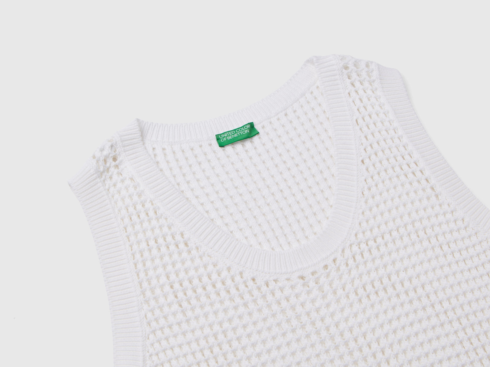 Canotta crochet da donna bianco 3 | Benetton Outlet