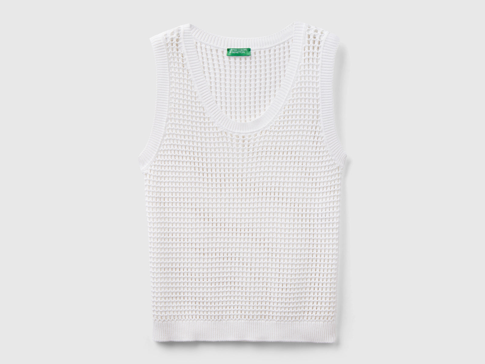 Canotta crochet da donna bianco | Benetton Outlet